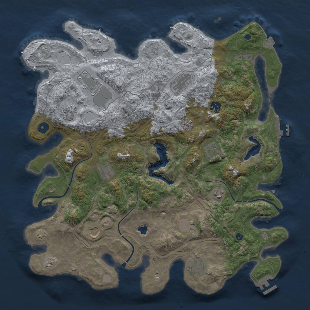 Rust Map: Procedural Map, Size: 4250, Seed: 1177969868, 17 Monuments