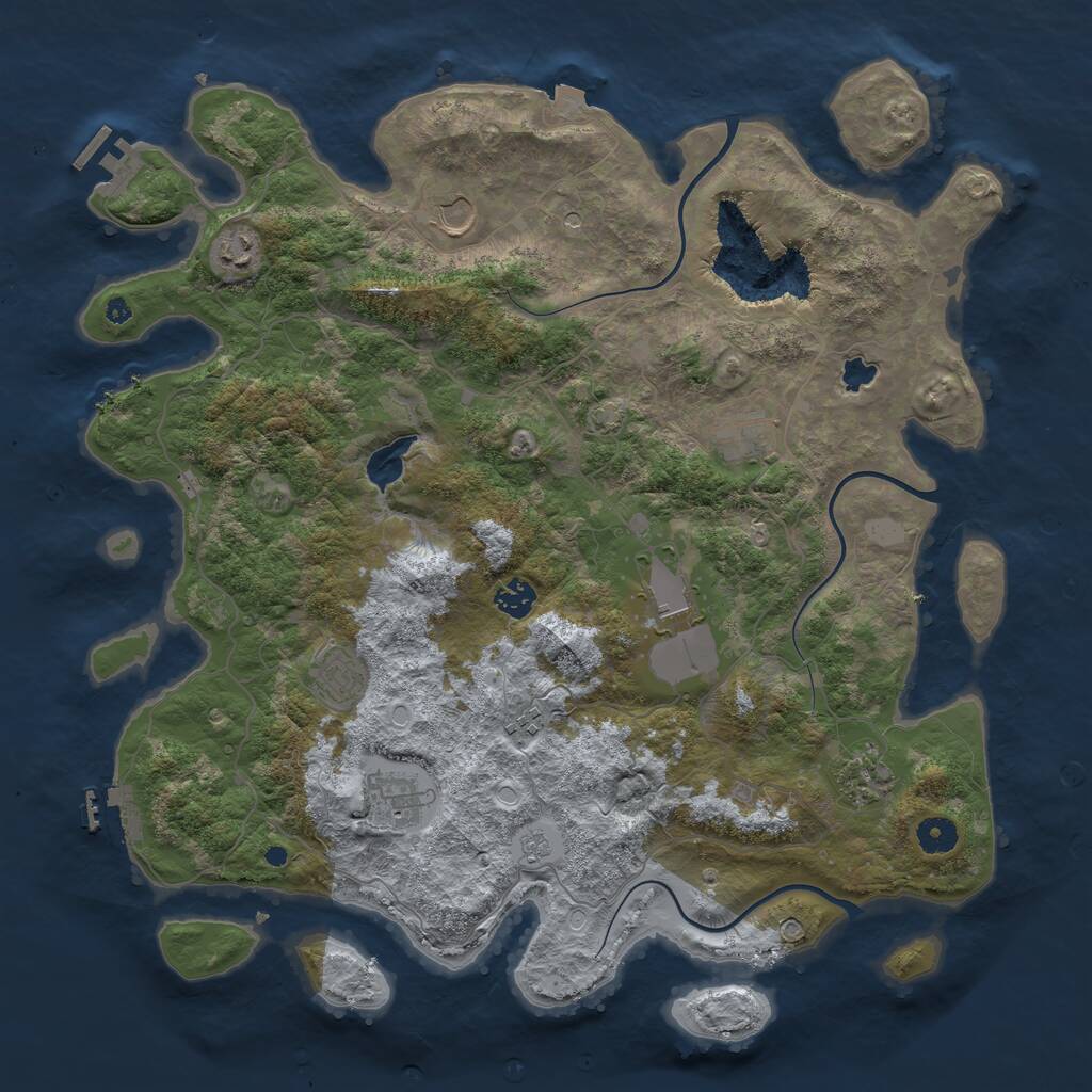 Rust Map: Procedural Map, Size: 4222, Seed: 31102024, 15 Monuments
