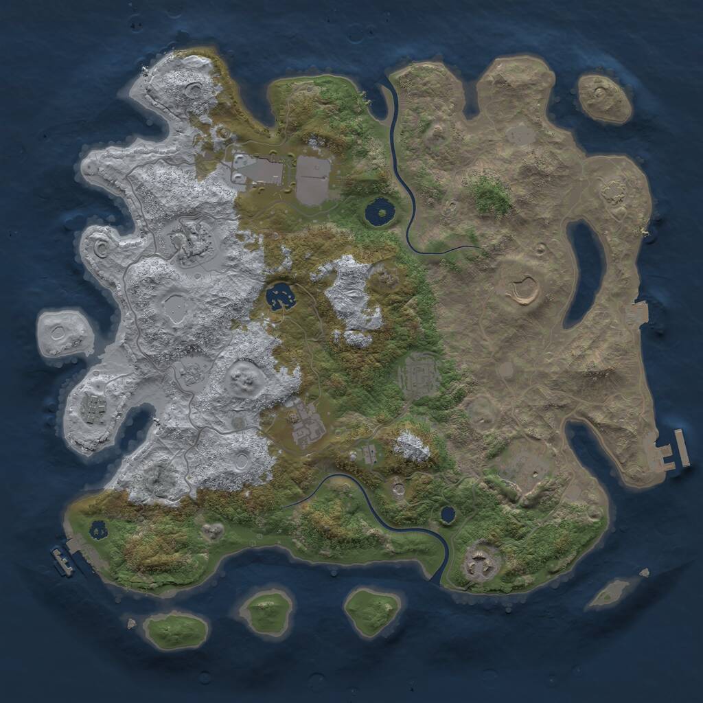 Rust Map: Procedural Map, Size: 3750, Seed: 1548643885, 15 Monuments