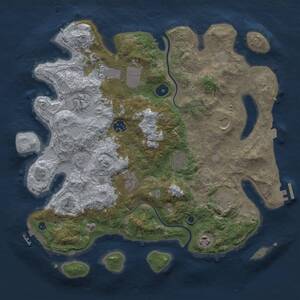 Thumbnail Rust Map: Procedural Map, Size: 3750, Seed: 1548643885, 15 Monuments