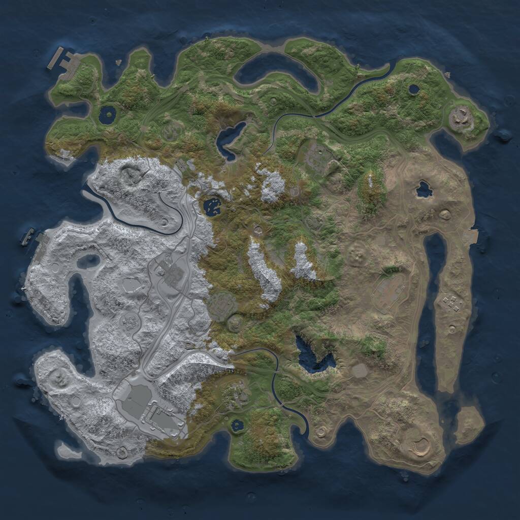 Rust Map: Procedural Map, Size: 4250, Seed: 535675980, 16 Monuments