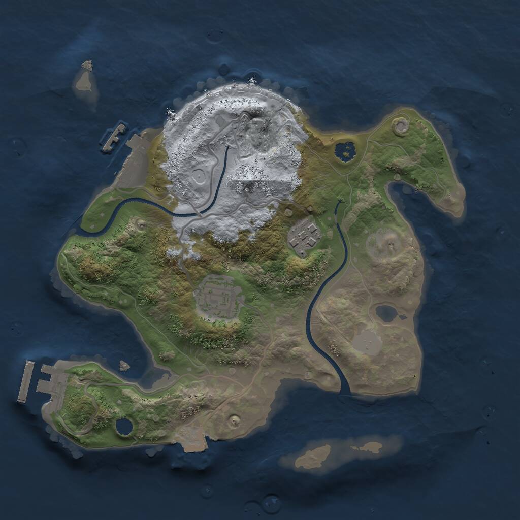 Rust Map: Procedural Map, Size: 2500, Seed: 32454235, 5 Monuments