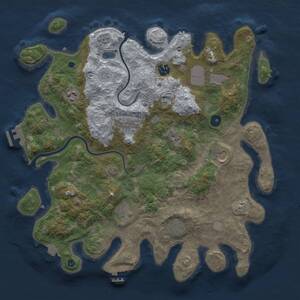 Thumbnail Rust Map: Procedural Map, Size: 3900, Seed: 9234567, 14 Monuments