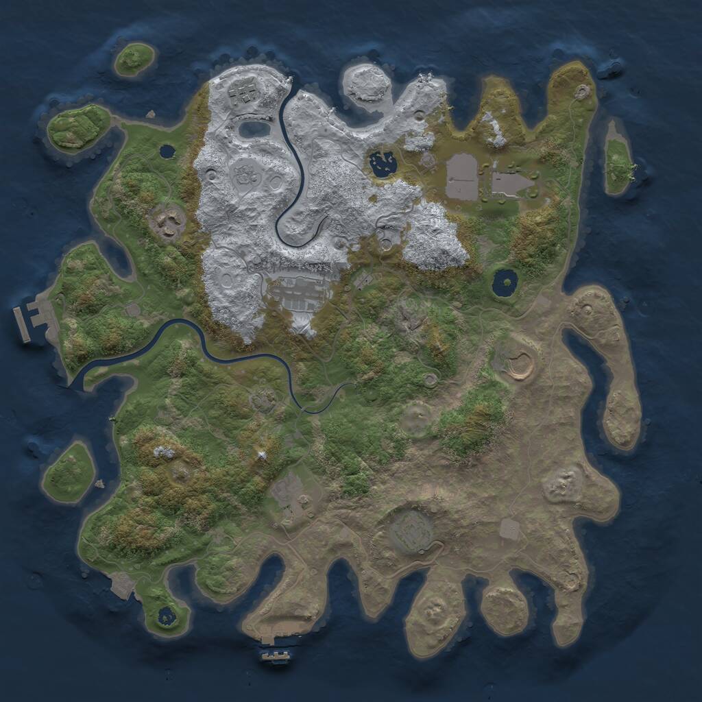 Rust Map: Procedural Map, Size: 3900, Seed: 9234567, 14 Monuments