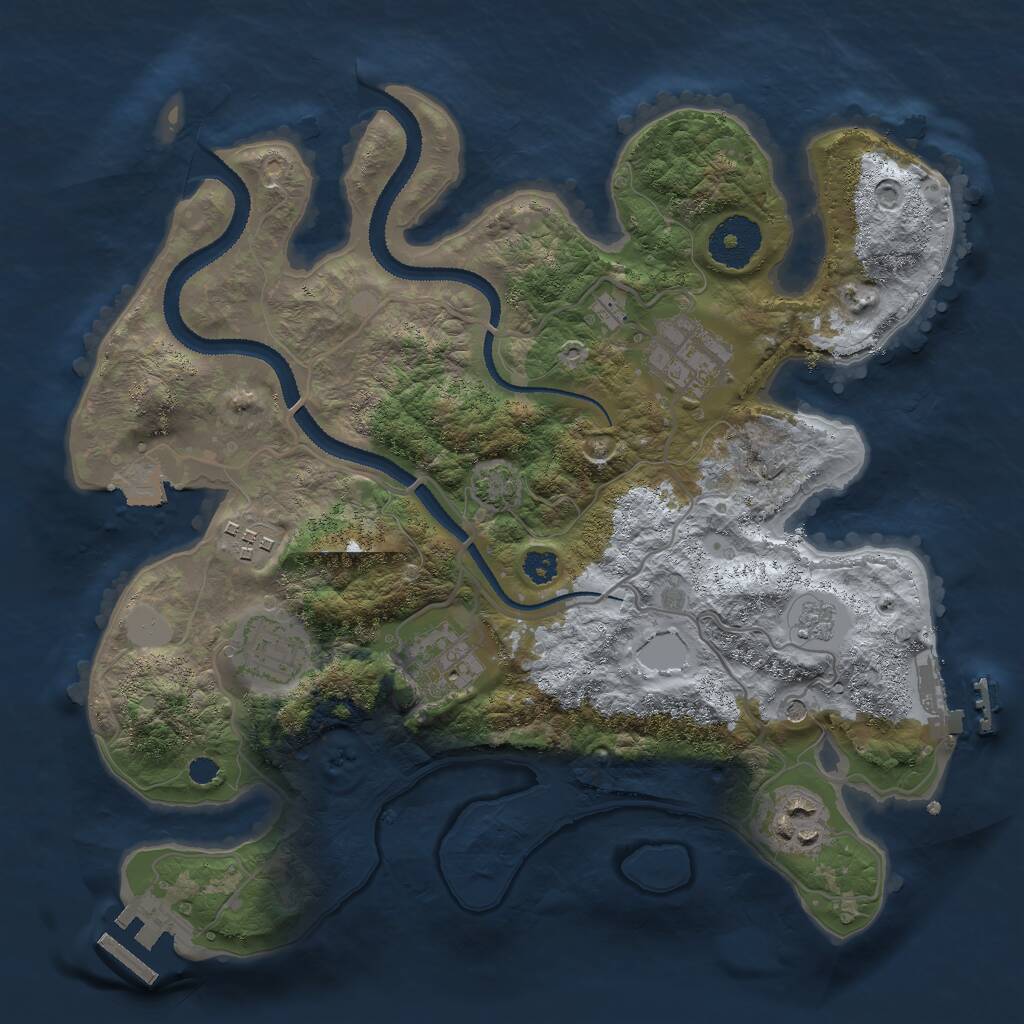 Rust Map: Procedural Map, Size: 3000, Seed: 1324315, 11 Monuments