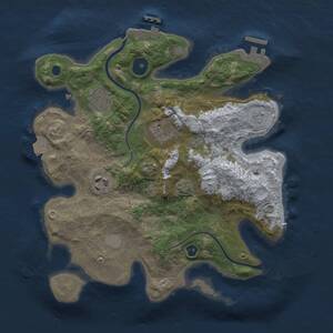 Thumbnail Rust Map: Procedural Map, Size: 3000, Seed: 967531, 8 Monuments