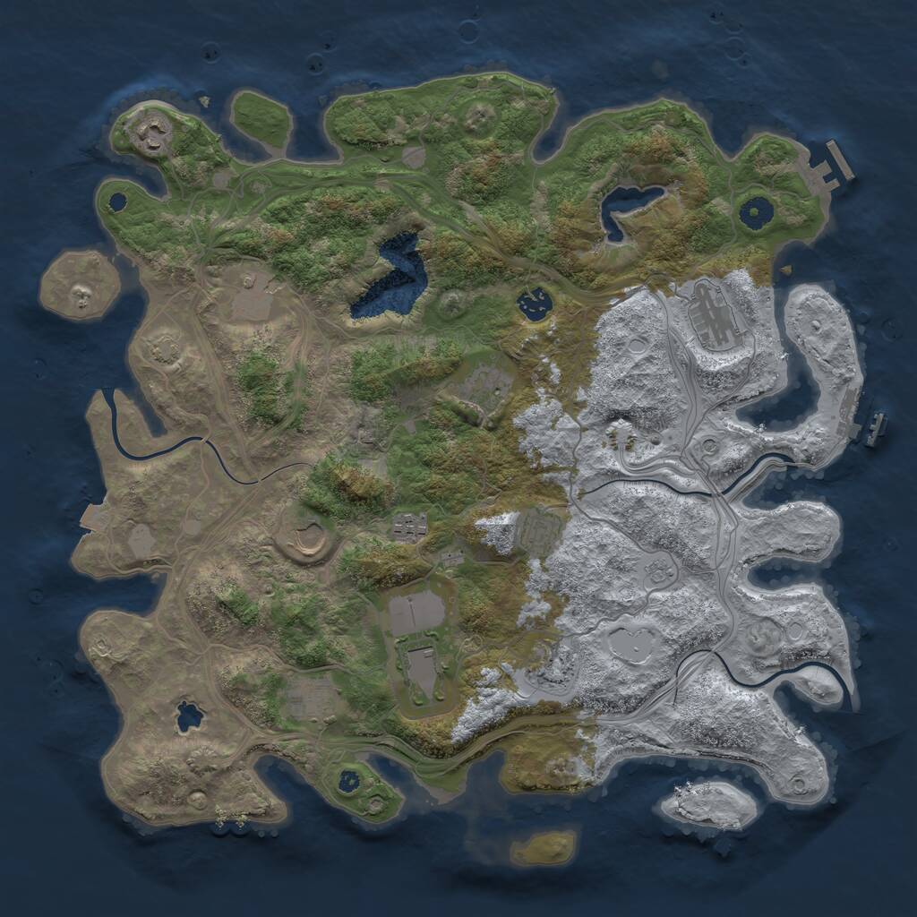 Rust Map: Procedural Map, Size: 4250, Seed: 452666160, 17 Monuments