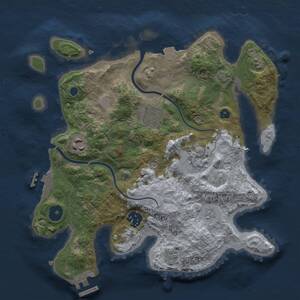 Thumbnail Rust Map: Procedural Map, Size: 3000, Seed: 8989686, 11 Monuments