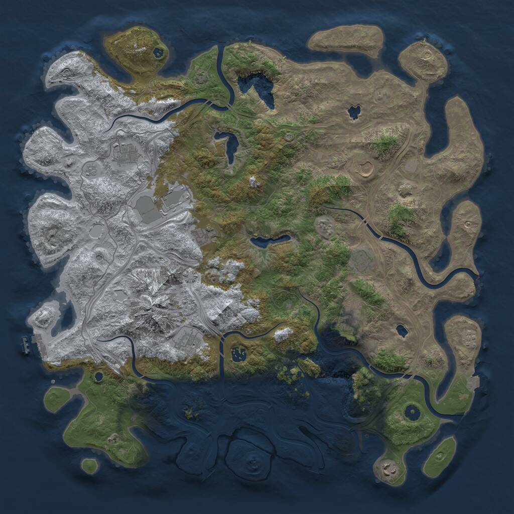 Rust Map: Procedural Map, Size: 5000, Seed: 1311298841, 15 Monuments