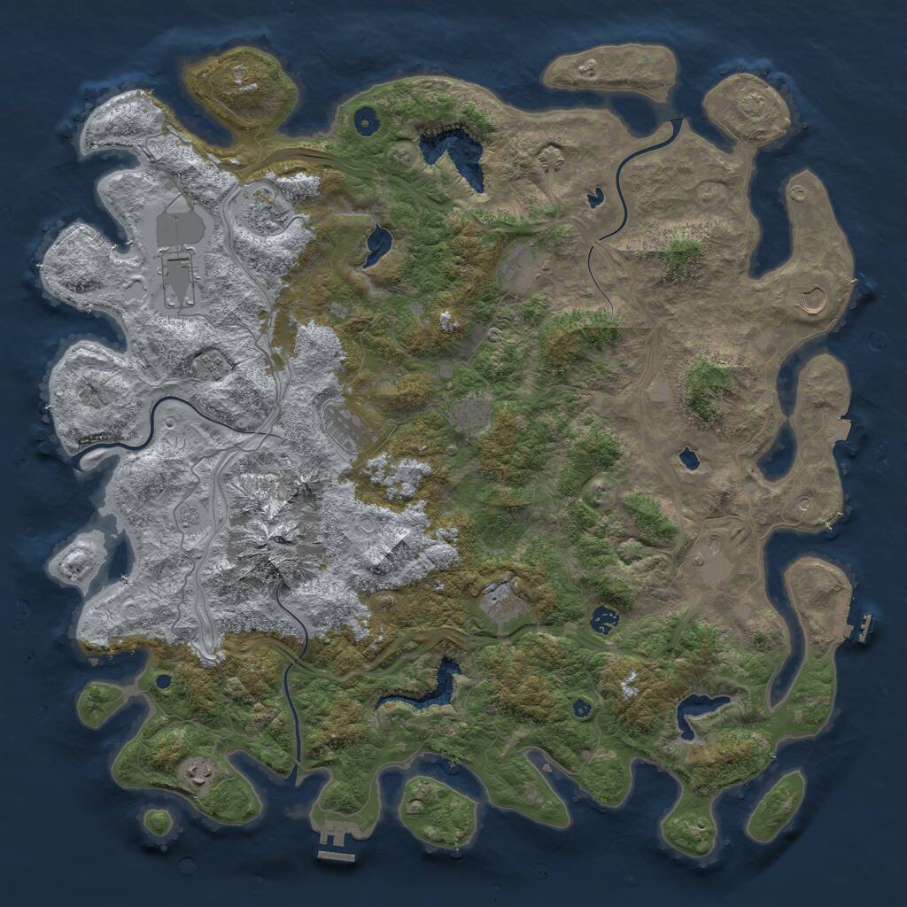 Rust Map: Procedural Map, Size: 5000, Seed: 1311298841, 17 Monuments