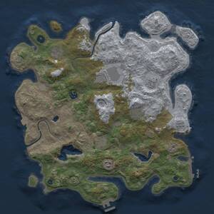 Thumbnail Rust Map: Procedural Map, Size: 4000, Seed: 1190512296, 14 Monuments