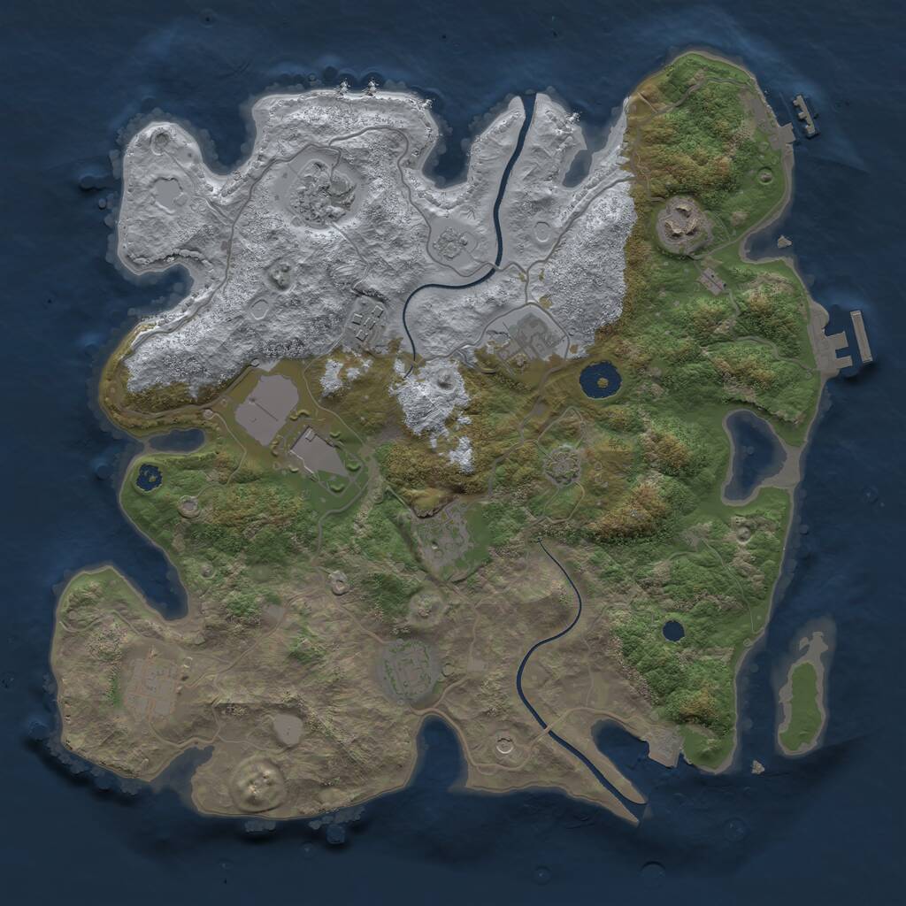 Rust Map: Procedural Map, Size: 3500, Seed: 5796570, 14 Monuments