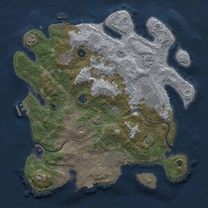 Thumbnail Rust Map: Procedural Map, Size: 3800, Seed: 959310422, 14 Monuments