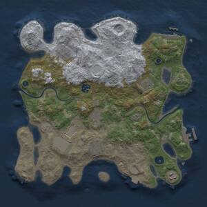 Thumbnail Rust Map: Procedural Map, Size: 3500, Seed: 695708859, 14 Monuments