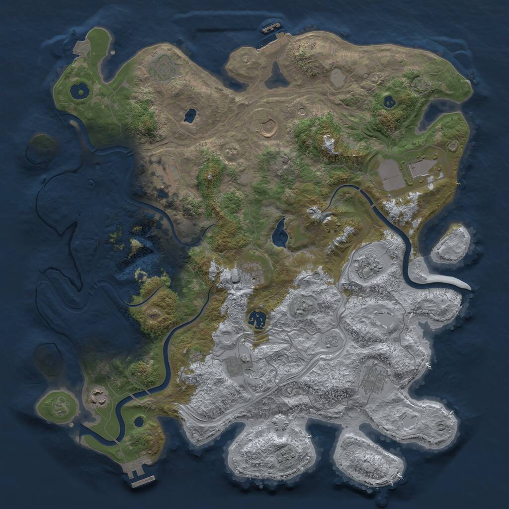 Rust Map: Procedural Map, Size: 4250, Seed: 2001074322, 17 Monuments