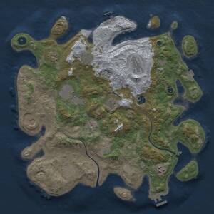 Thumbnail Rust Map: Procedural Map, Size: 3900, Seed: 638201247, 17 Monuments