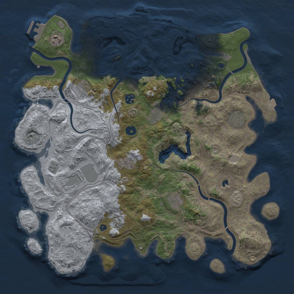 Rust Map: Procedural Map, Size: 4300, Seed: 1504509316, 16 Monuments