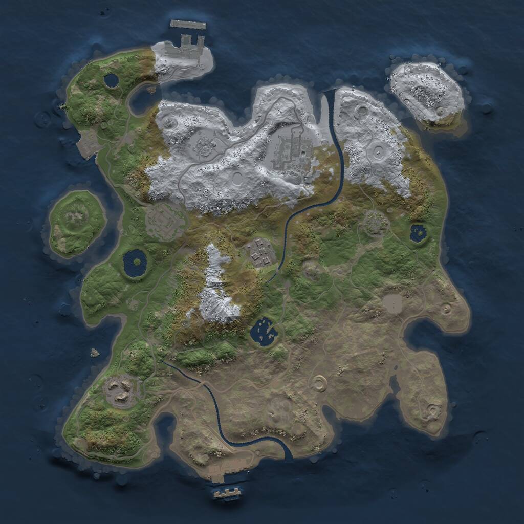 Rust Map: Procedural Map, Size: 3000, Seed: 550360651, 10 Monuments