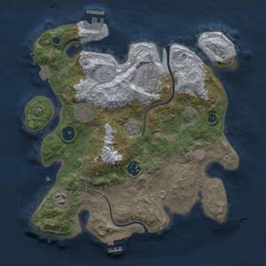 Thumbnail Rust Map: Procedural Map, Size: 3000, Seed: 550360651, 10 Monuments