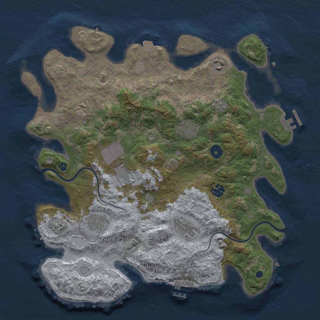 Rust Map: Procedural Map, Size: 3750, Seed: 289816819, 14 Monuments