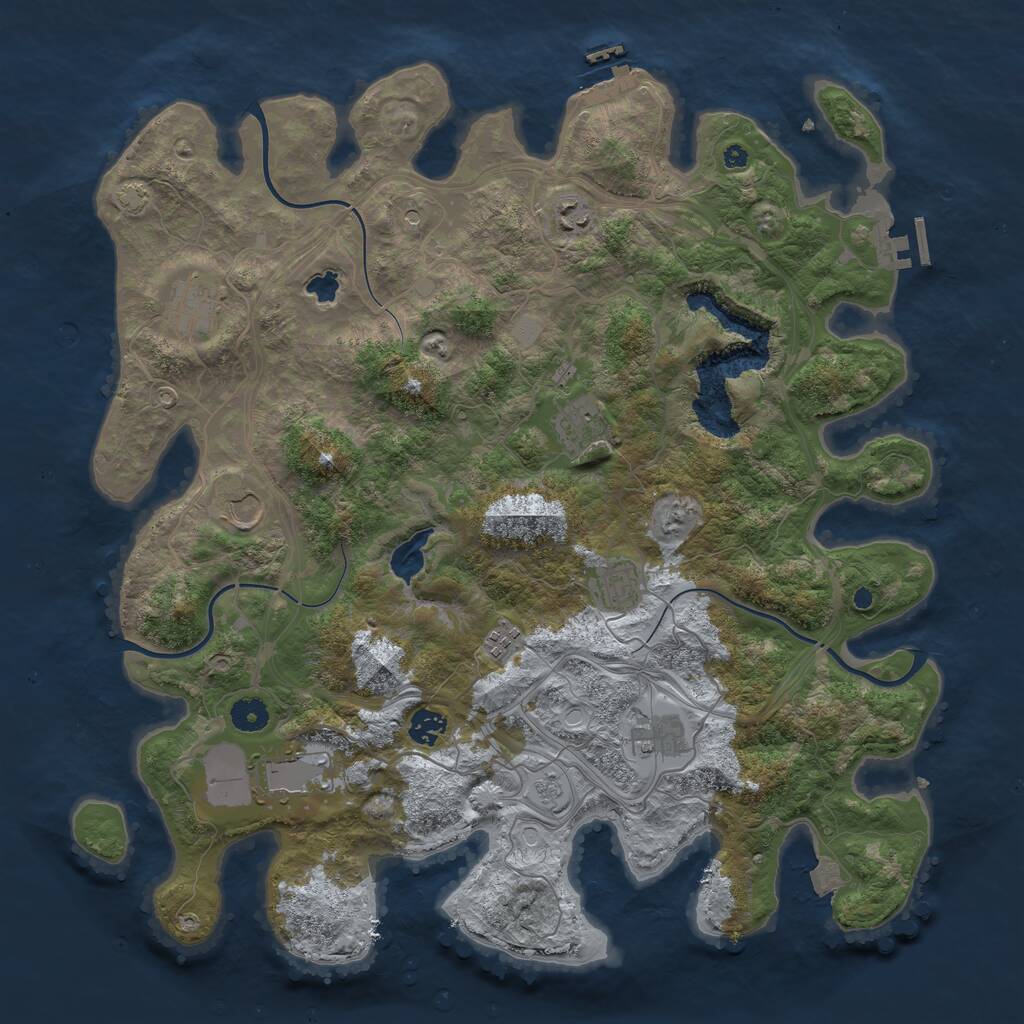 Rust Map: Procedural Map, Size: 4250, Seed: 1185627112, 15 Monuments