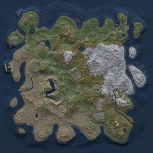 Thumbnail Rust Map: Procedural Map, Size: 4000, Seed: 202075410, 13 Monuments