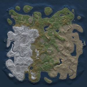 Thumbnail Rust Map: Procedural Map, Size: 4250, Seed: 425457562, 17 Monuments