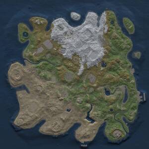 Thumbnail Rust Map: Procedural Map, Size: 4000, Seed: 17028772, 17 Monuments