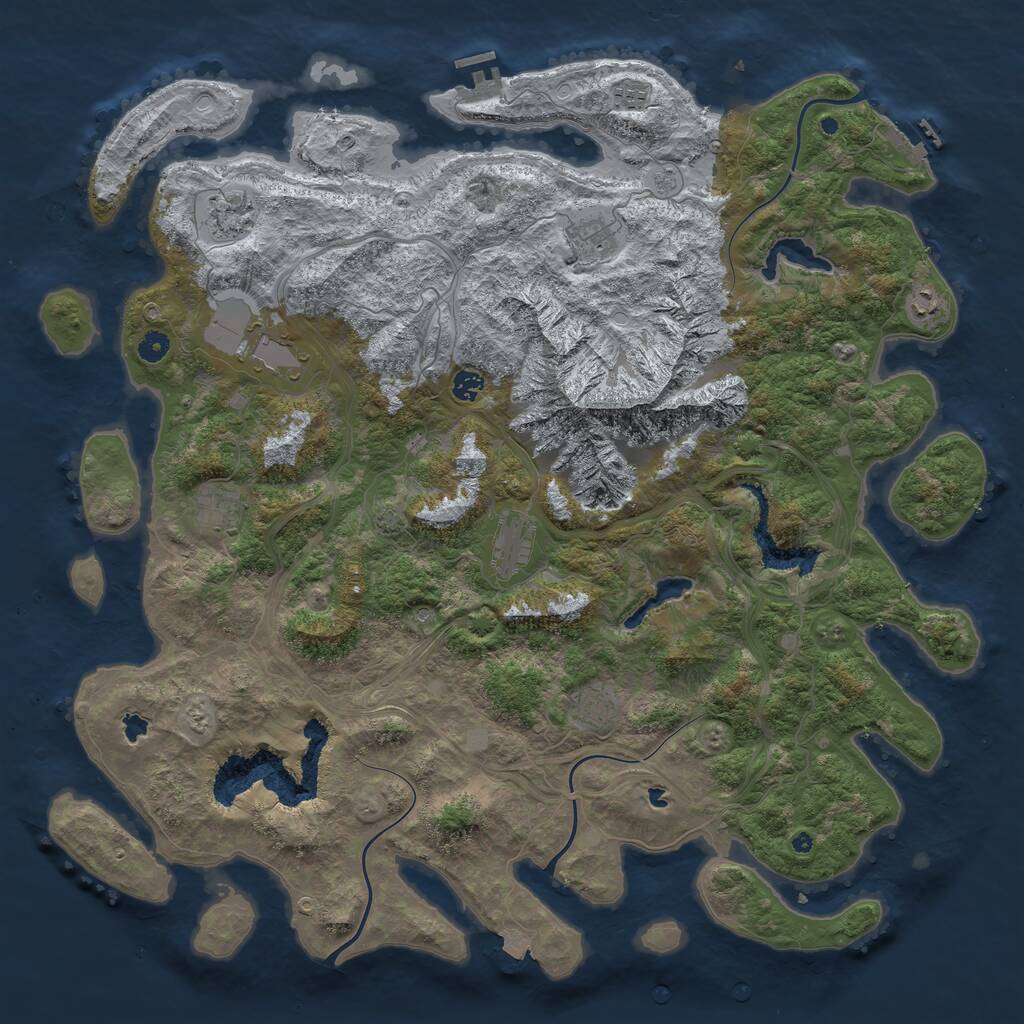 Rust Map: Procedural Map, Size: 5000, Seed: 184257226, 15 Monuments