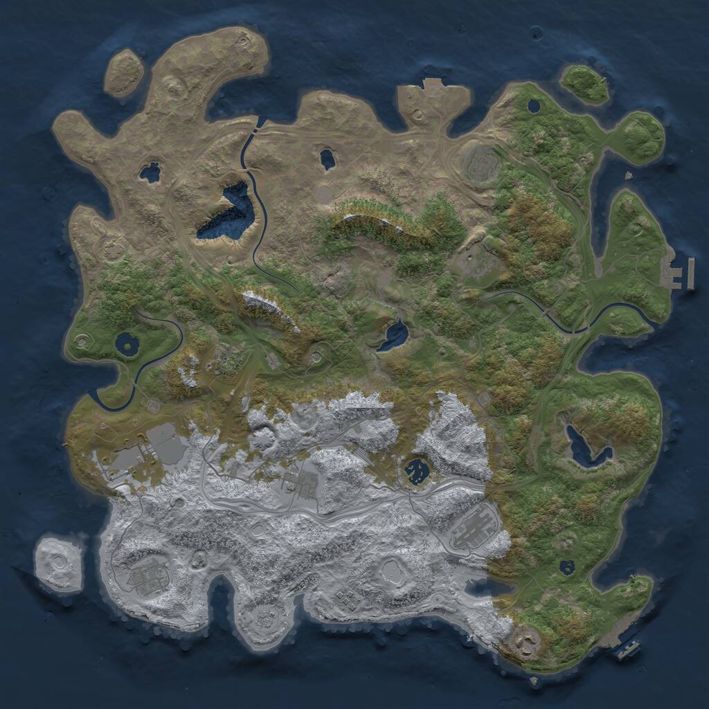 Rust Map: Procedural Map, Size: 4500, Seed: 315686151, 16 Monuments