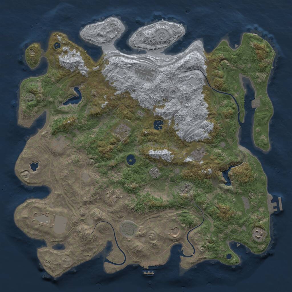 Rust Map: Procedural Map, Size: 4400, Seed: 311020242, 17 Monuments