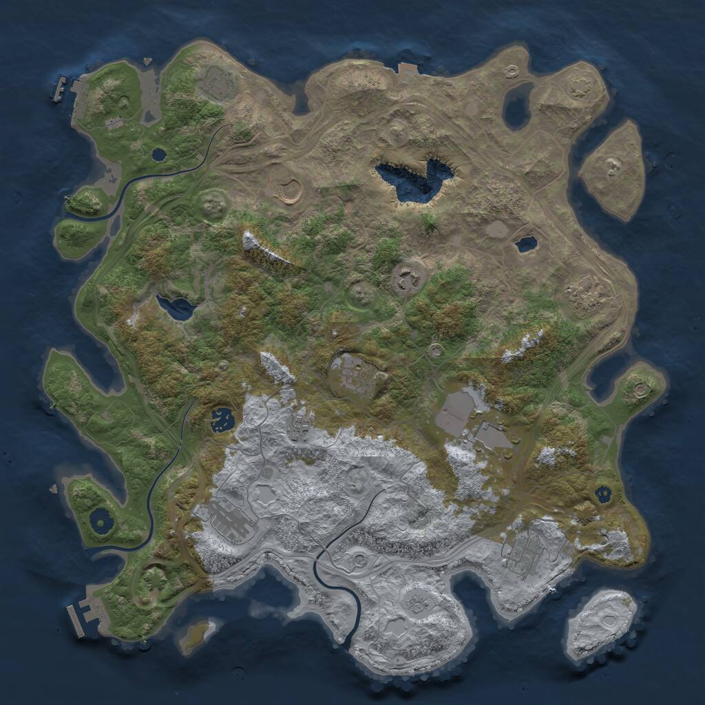 Rust Map: Procedural Map, Size: 4250, Seed: 764834, 16 Monuments