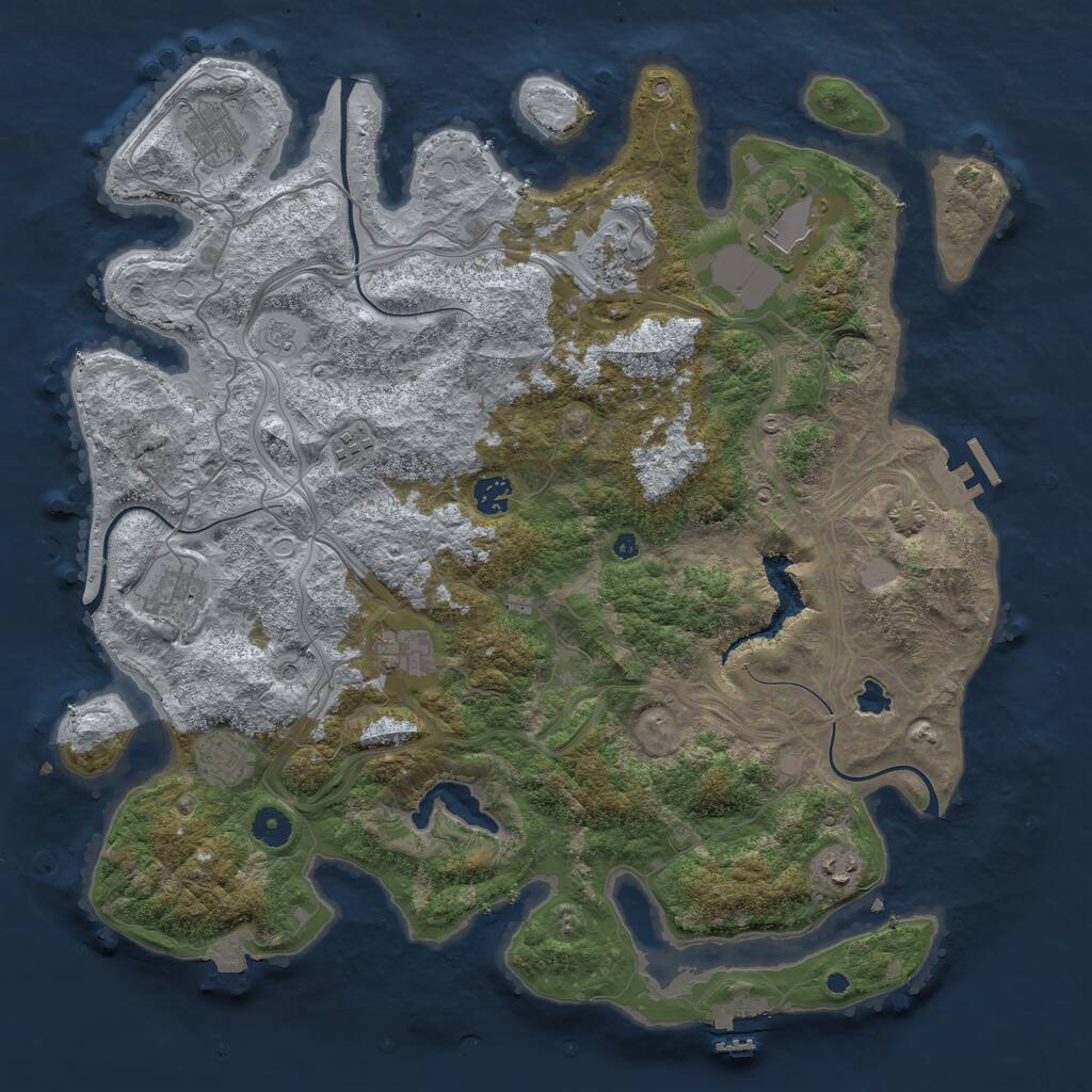 Rust Map: Procedural Map, Size: 4250, Seed: 1205529914, 15 Monuments