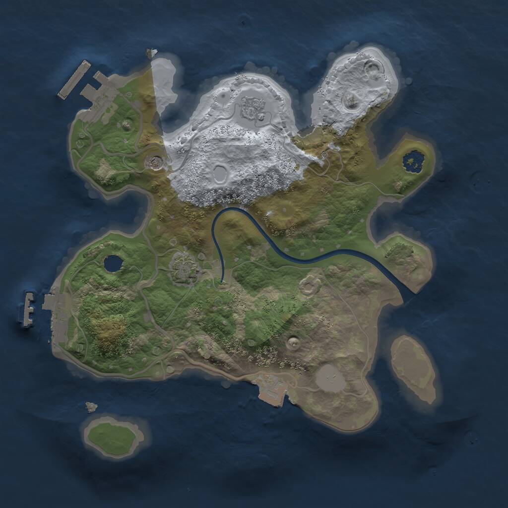 Rust Map: Procedural Map, Size: 2300, Seed: 651654171, 6 Monuments