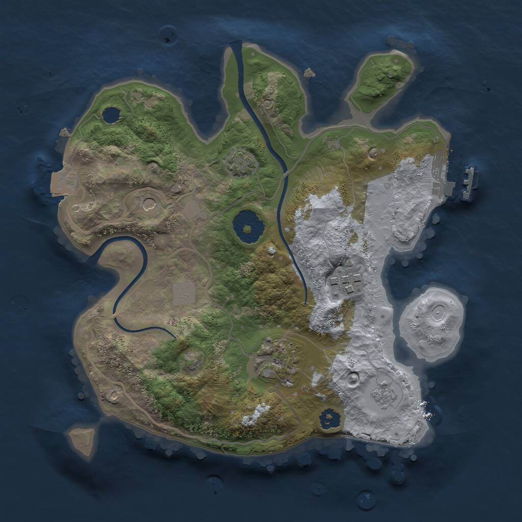 Rust Map: Procedural Map, Size: 2500, Seed: 6576345, 7 Monuments