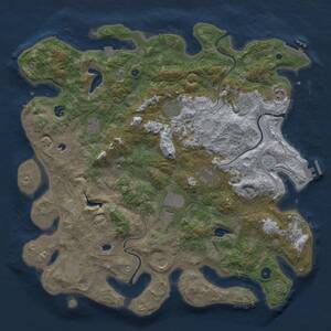 Thumbnail Rust Map: Procedural Map, Size: 4500, Seed: 1844623021, 17 Monuments