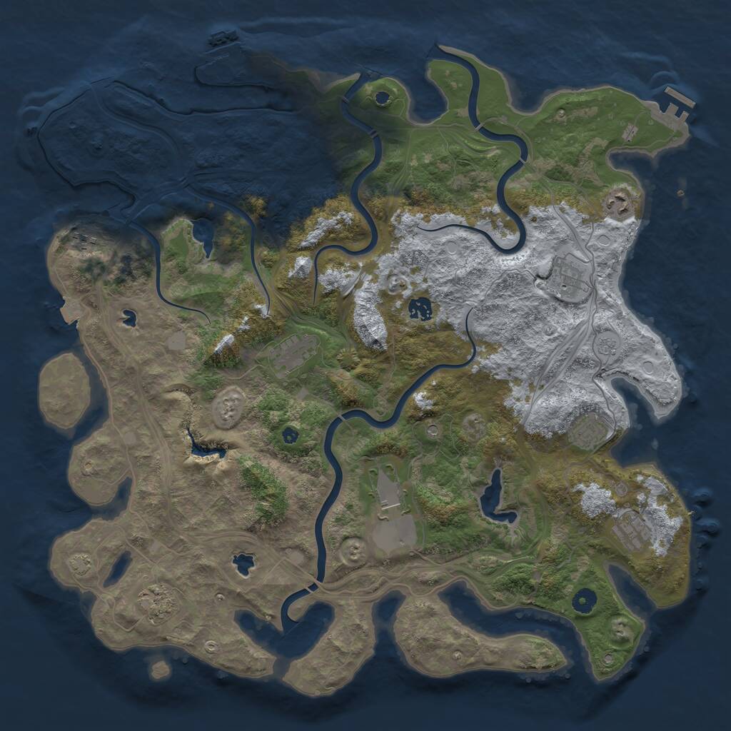 Rust Map: Procedural Map, Size: 4500, Seed: 1844623021, 15 Monuments