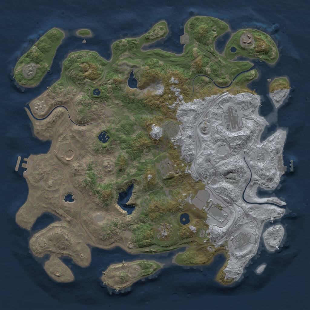 Rust Map: Procedural Map, Size: 4250, Seed: 503009592, 16 Monuments