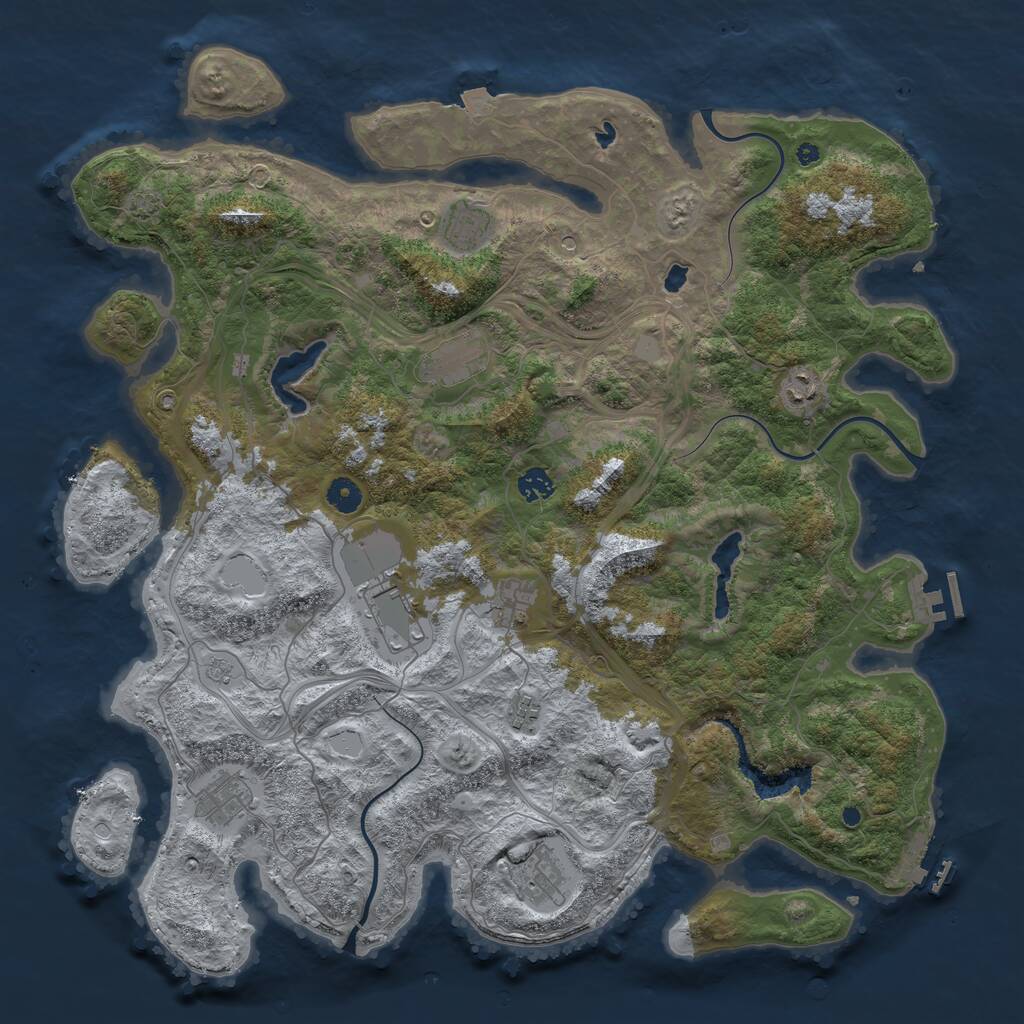 Rust Map: Procedural Map, Size: 4500, Seed: 594824329, 15 Monuments