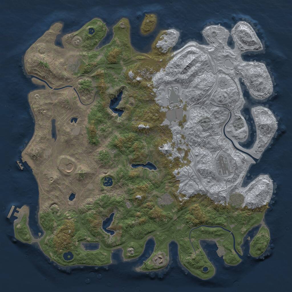 Rust Map: Procedural Map, Size: 4500, Seed: 190982992, 16 Monuments