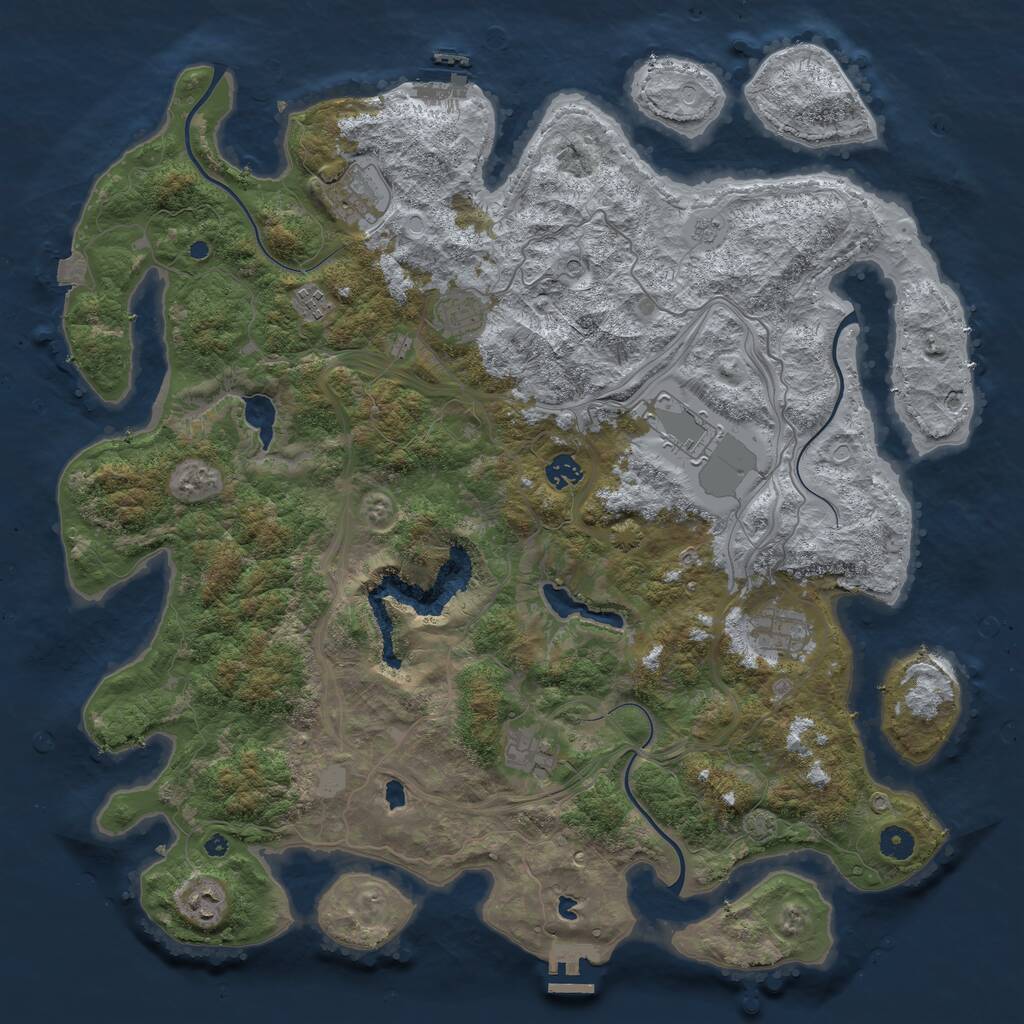 Rust Map: Procedural Map, Size: 4500, Seed: 107899795, 14 Monuments