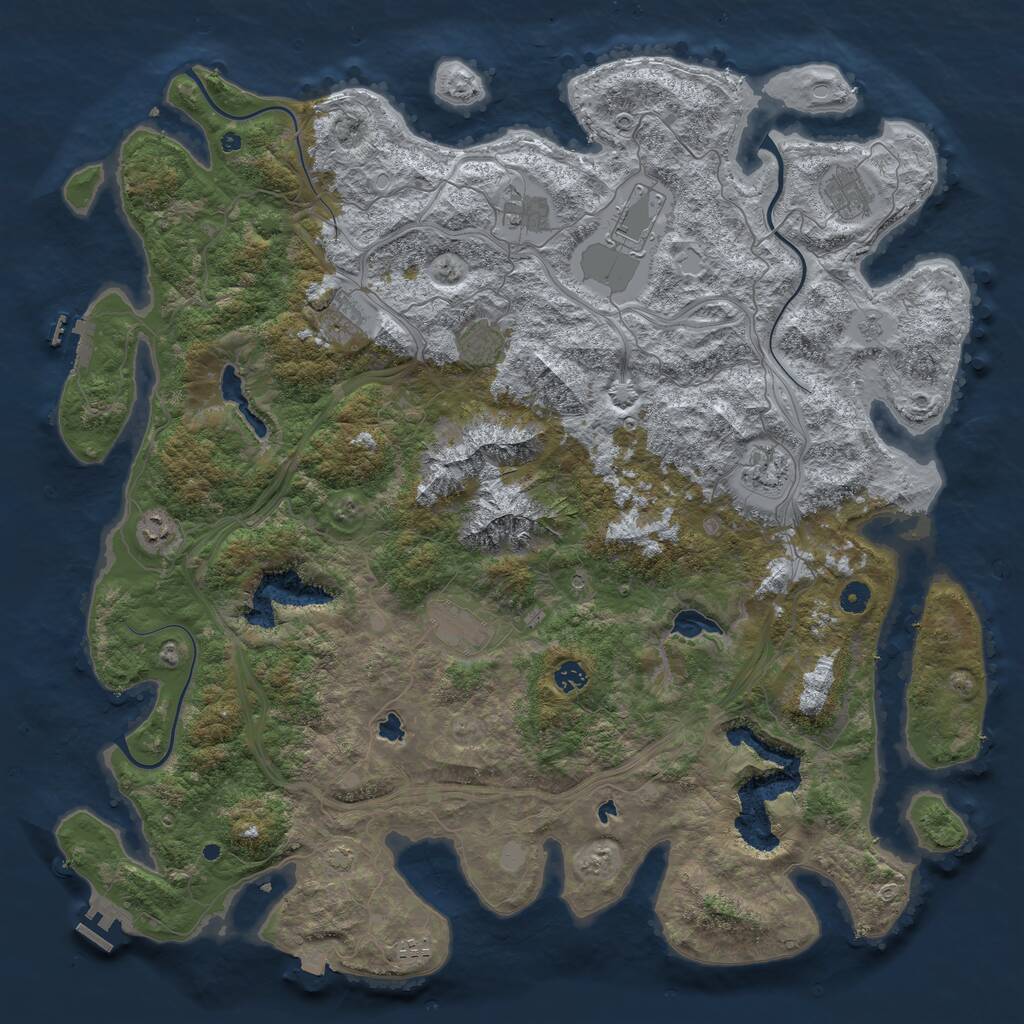 Rust Map: Procedural Map, Size: 5000, Seed: 675842599, 16 Monuments