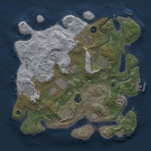 Thumbnail Rust Map: Procedural Map, Size: 3500, Seed: 730749947, 15 Monuments