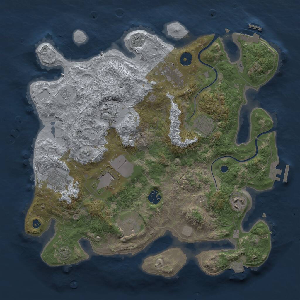 Rust Map: Procedural Map, Size: 3500, Seed: 730749947, 15 Monuments