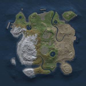 Thumbnail Rust Map: Procedural Map, Size: 2500, Seed: 1333623163, 7 Monuments