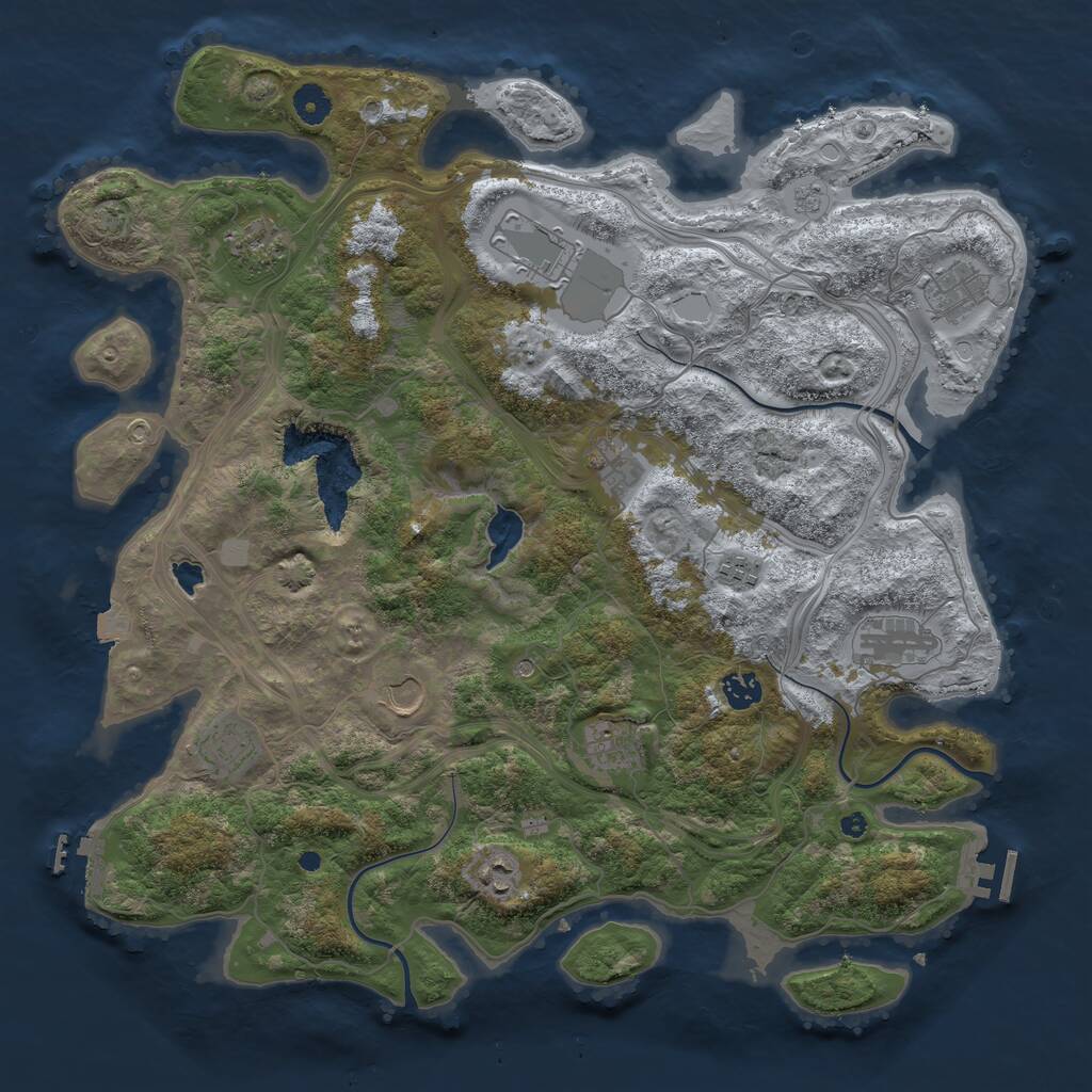 Rust Map: Procedural Map, Size: 4250, Seed: 1030557864, 17 Monuments