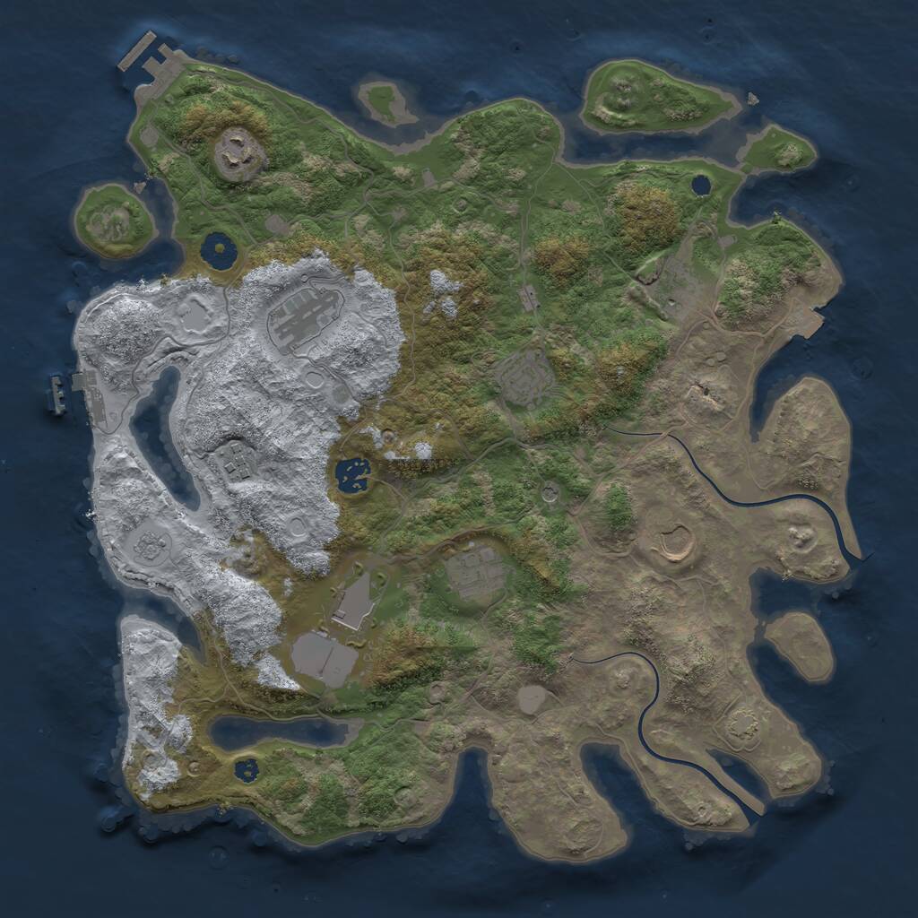 Rust Map: Procedural Map, Size: 3800, Seed: 980204134, 15 Monuments