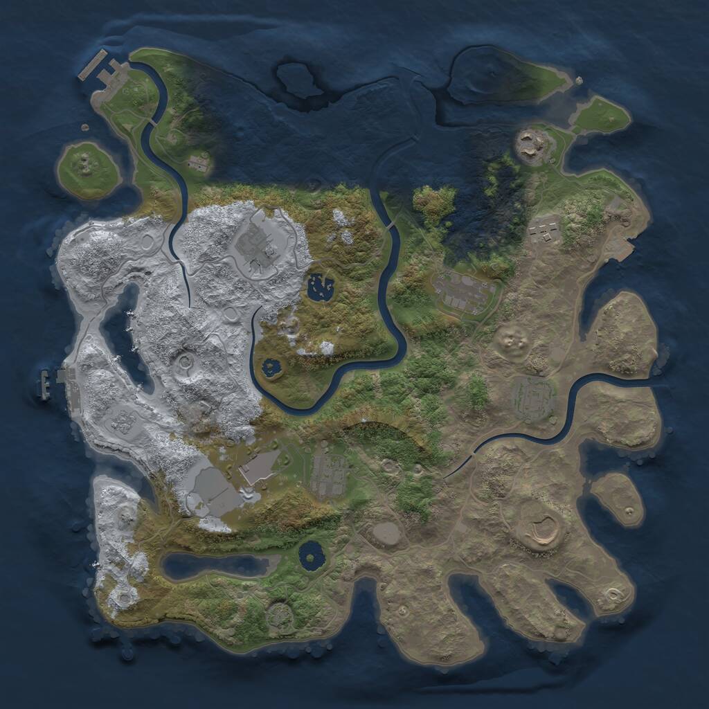 Rust Map: Procedural Map, Size: 3800, Seed: 980204134, 15 Monuments