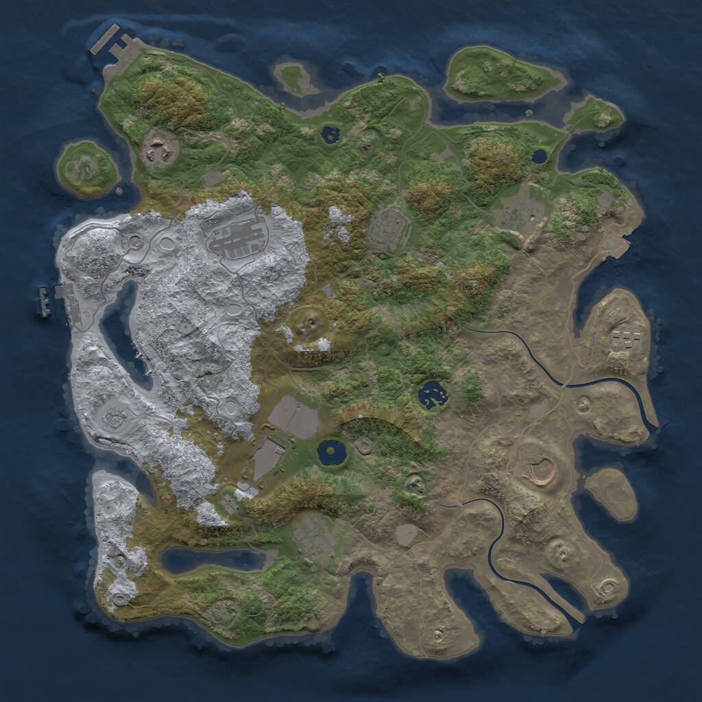 Rust Map: Procedural Map, Size: 3800, Seed: 980204134, 15 Monuments