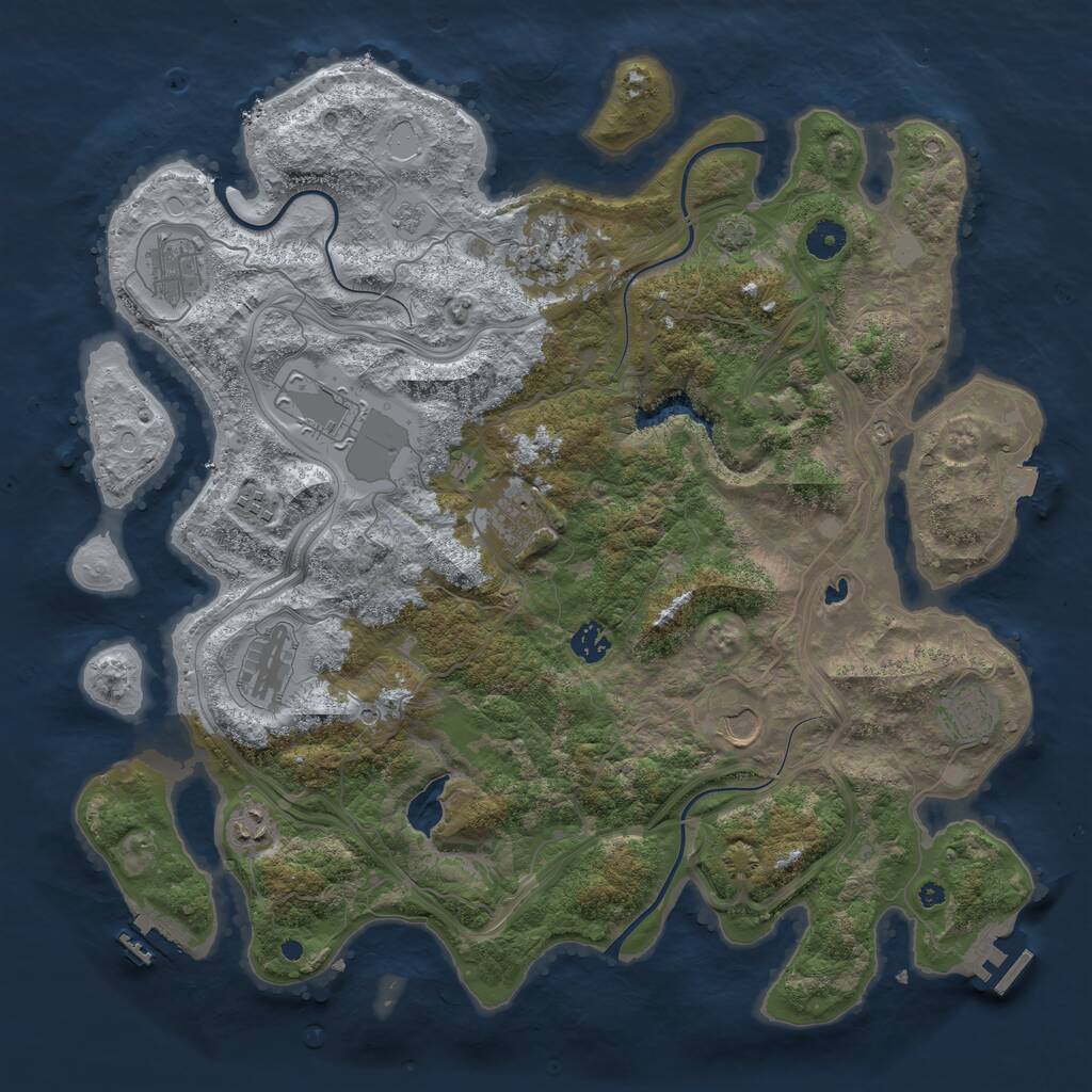 Rust Map: Procedural Map, Size: 4250, Seed: 1148732693, 16 Monuments